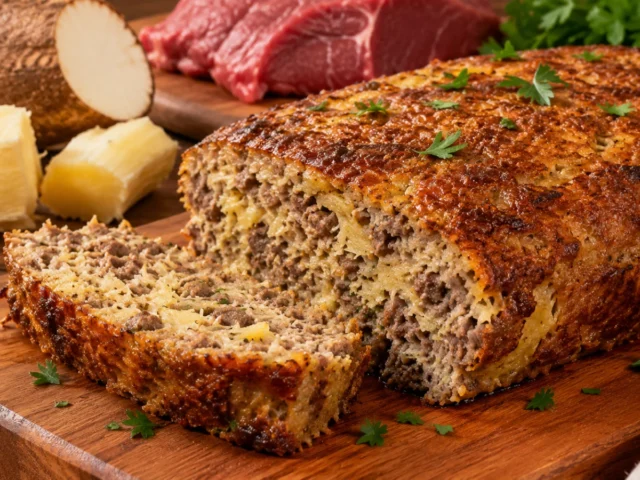 Quibe assado de mandioca e patinho