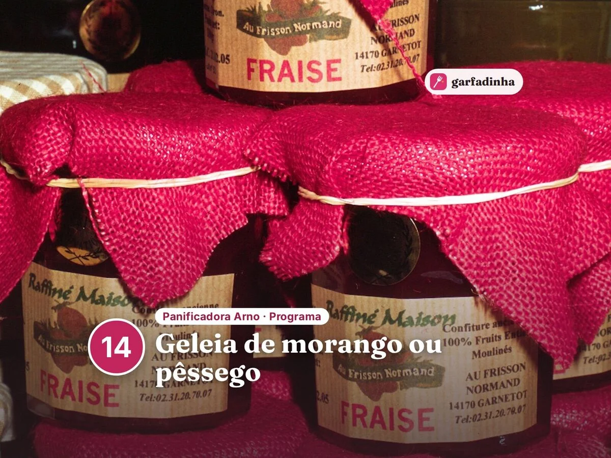 Geleia de morango ou pêssego feito na panificadora Arno (programa 14)