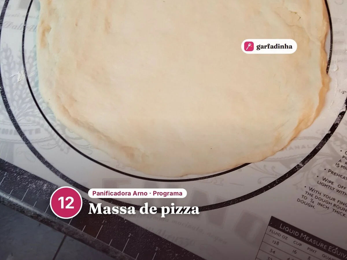 Massa de pizza feito na panificadora Arno (programa 12)
