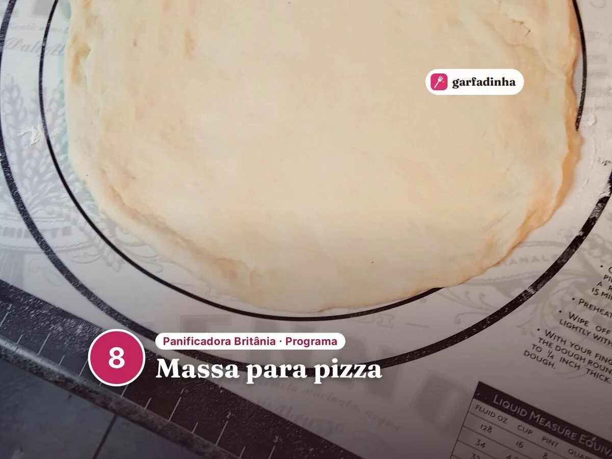 Massa para pizza feito na panificadora Britânia (programa 8)