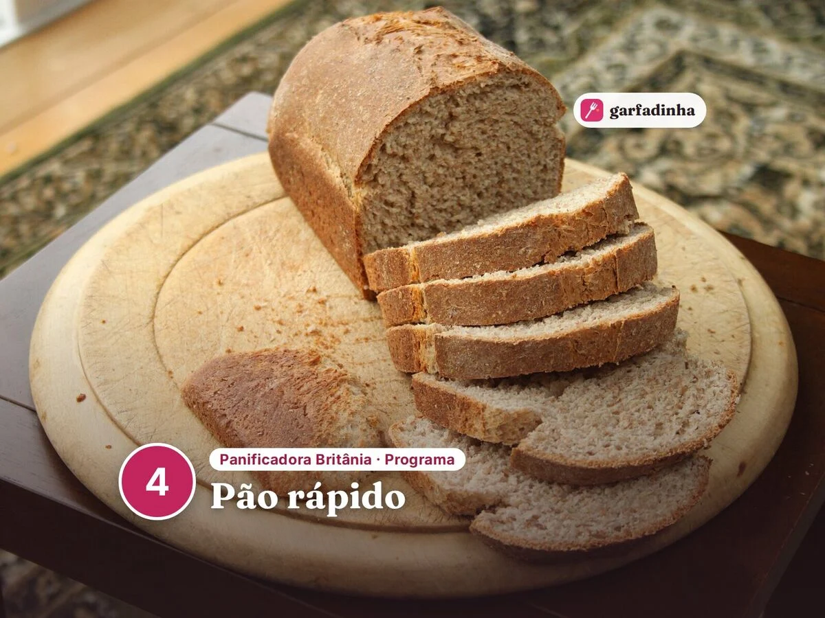 Pão rápido feito na panificadora Britânia (programa 4)