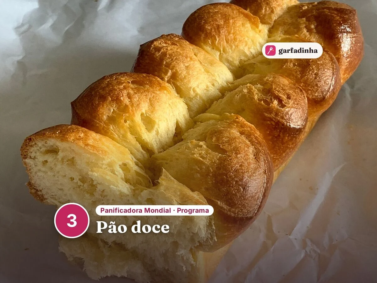 Pão doce feito na panificadora Mondial (programa 3)