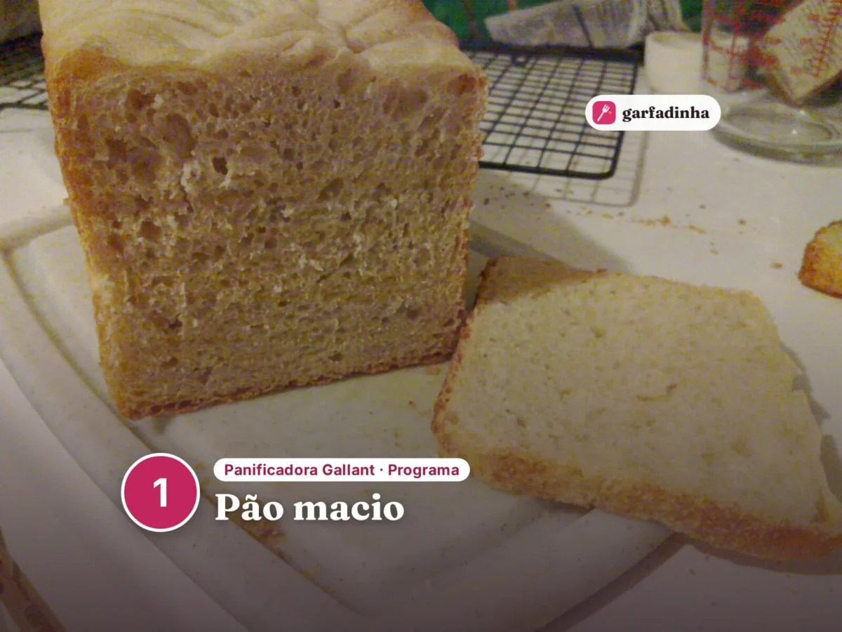 Pão macio feito na panificadora Gallant (programa 1)