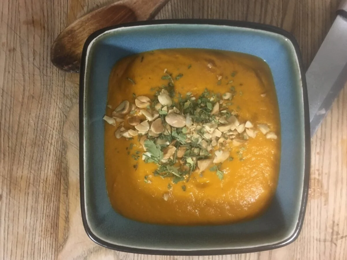 Sopa creme de abóbora com gengibre